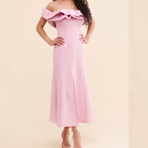 KEEPSAKE the Label Dresses Keepsake Off The Shoulder Ruffle Midi